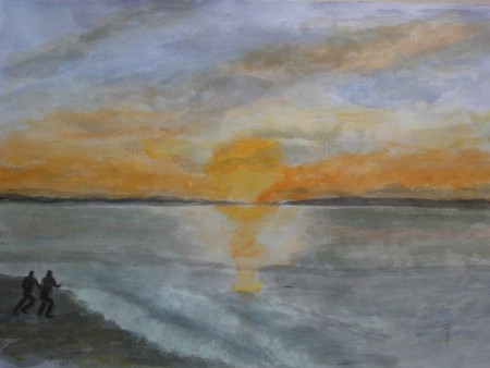 Das Meer 30cm x 40cm Mischtechnik auf Papier